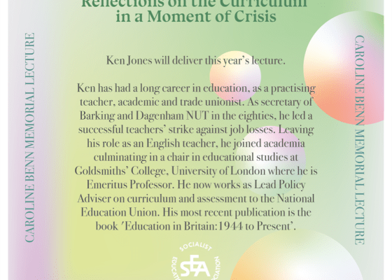 Caroline Benn Memorial Lecture event poster