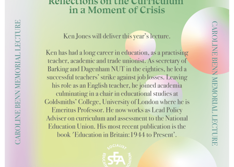 Caroline Benn Memorial Lecture event poster