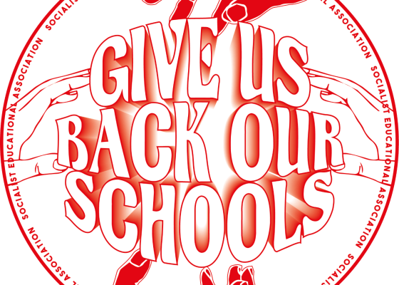 Give Us Back Our Schools Campaign graphic artwork
